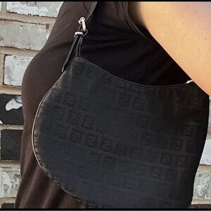 Fendi Zucchino Oyster Canvas Hobo